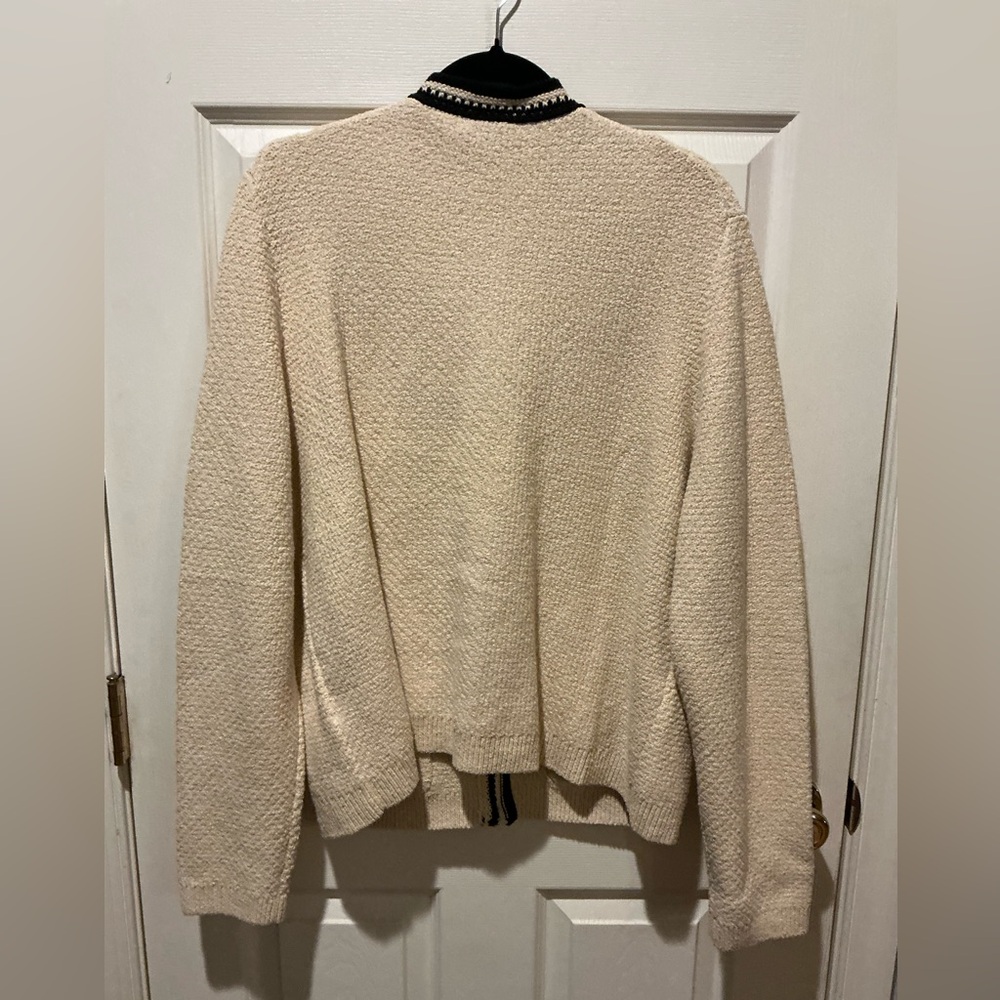 J.Crew NWT Cream And Black Lady Jacket Cardigan Woman Size X-Large Old Money - Picture 4 of 15
